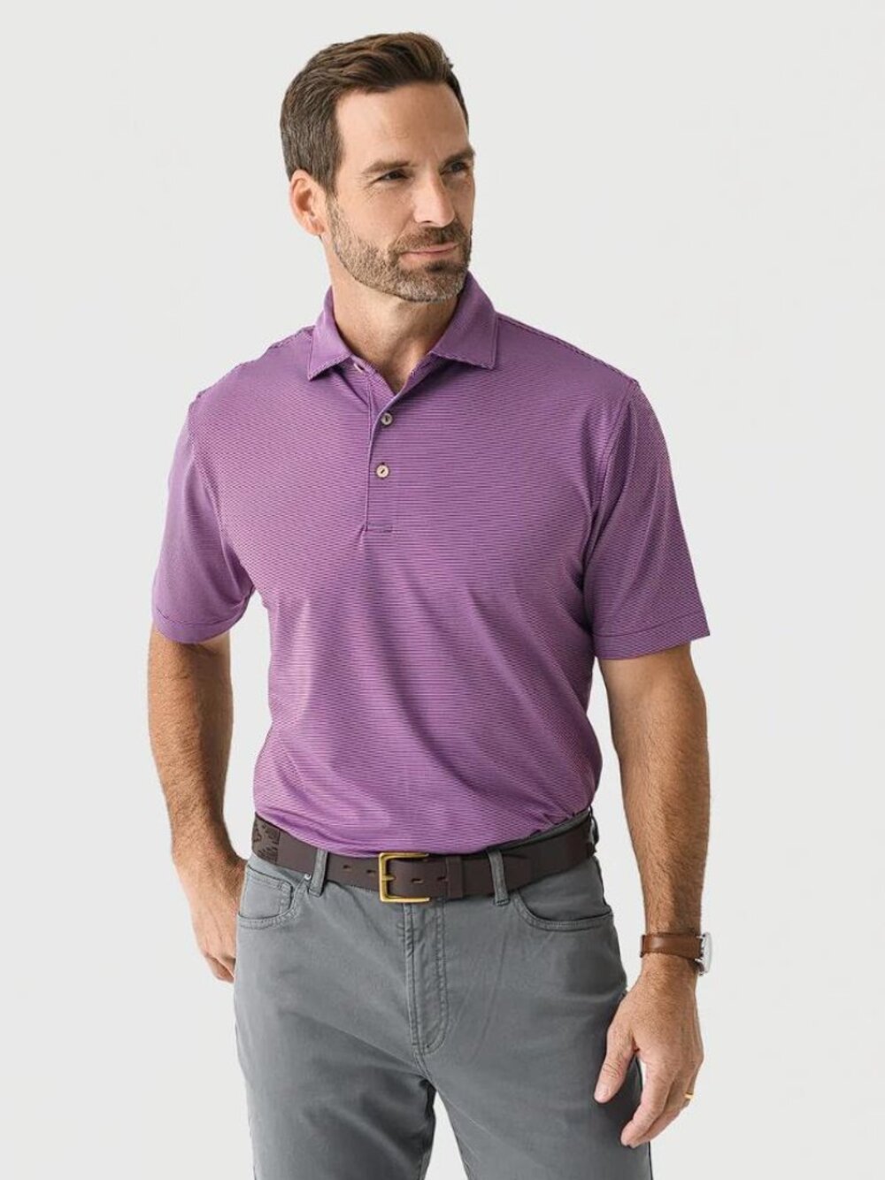 PETER MILLAR Men's Crown Sport Jubilee Stripe Performance Polo Size L